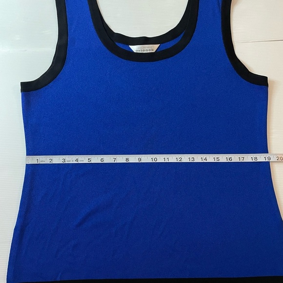 Exclusively Misook Shell Tank Top Set of 2 Black And Blue with Black Trim Size L - Picture 11 of 11